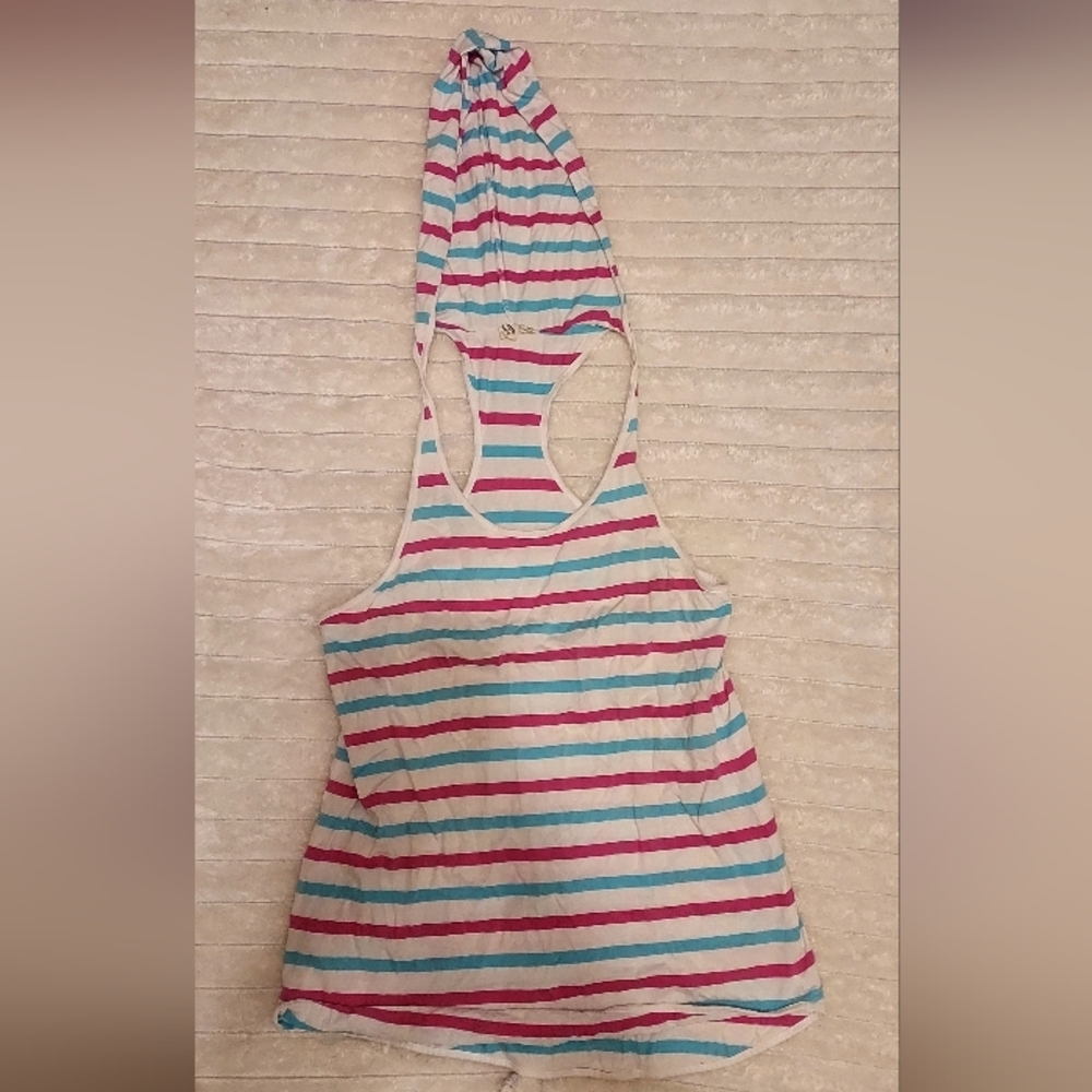 Hooded Striped Tank Top Lagaci Sport 100% Cotton